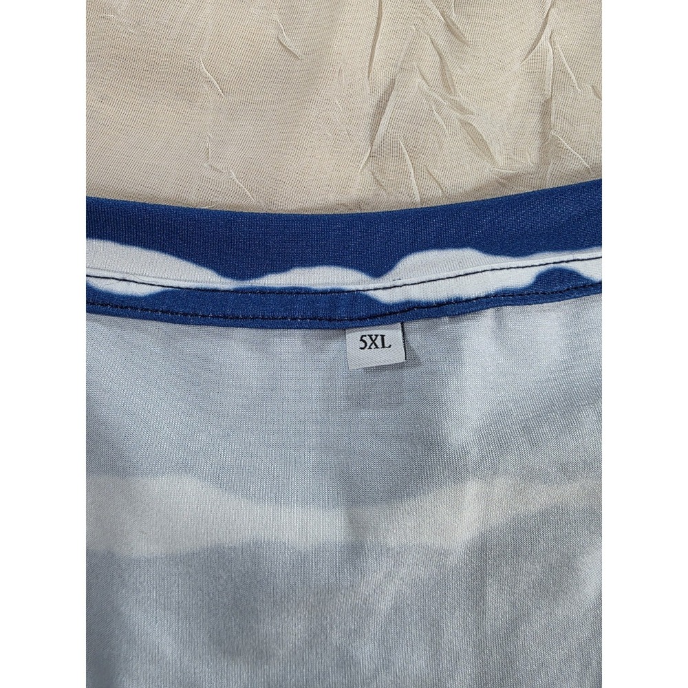 5x Blue & White Stripe V- Neck Short Sleeve Womans T-Shirt - Picture 2 of 4